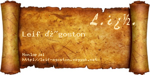 Leif Ágoston névjegykártya